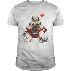 Pug Friend Forever Coffee Heart Shirt